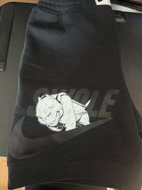 Nike Black Sweatshirt with White Bulldog Graphic and Black Swoosh
